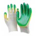 Перчатки х/б с двойным латексным покрытием, зеленые